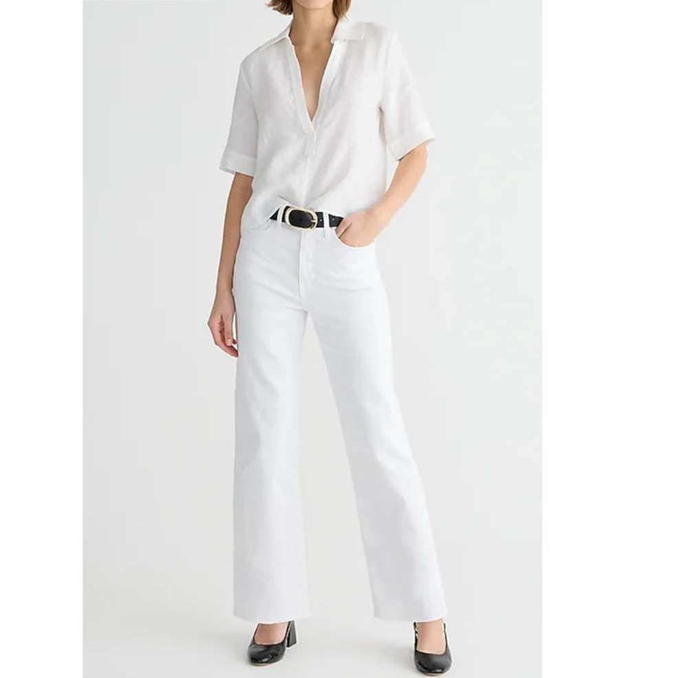 NWT J. Crew Women's Slim Wide-Leg Jean In White Wash 29